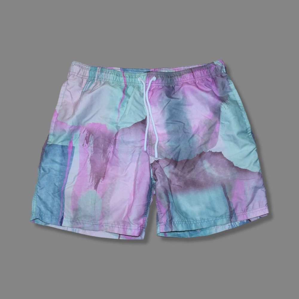 CITY STREETS Men's Sz L Brief NETTED Swim TRUNKS Beach Shorts  EXCELLENT